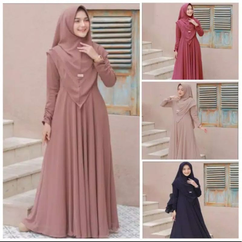 Gamis Syari Jumbo plus Khimar Busuifrenly