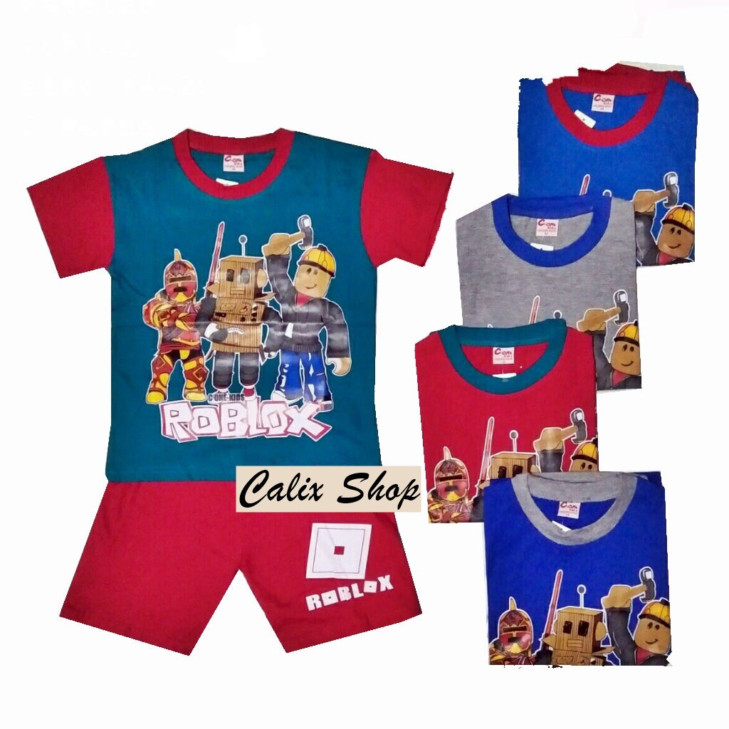 Setelan Anak ROBLOX 1 – 10 Tahun Sablon Bahan Katun Adem