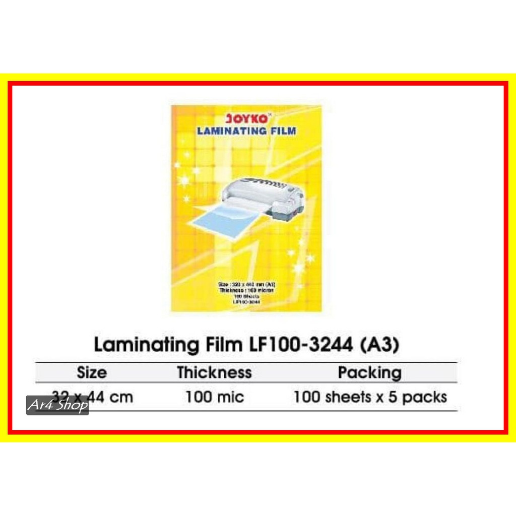 

Laminating Film - Joyko - Lf100-3244 A3 100S