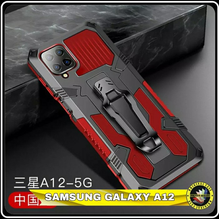 Casing Samsung Galaxy A12 A 12 Hardcase KickStand robot Cover Outdoor