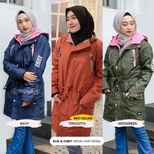 Hijacket Original Montix Jaket Muslimah Hijaket Jaket Parka Jaket Parasut Wanita Muslimah-3