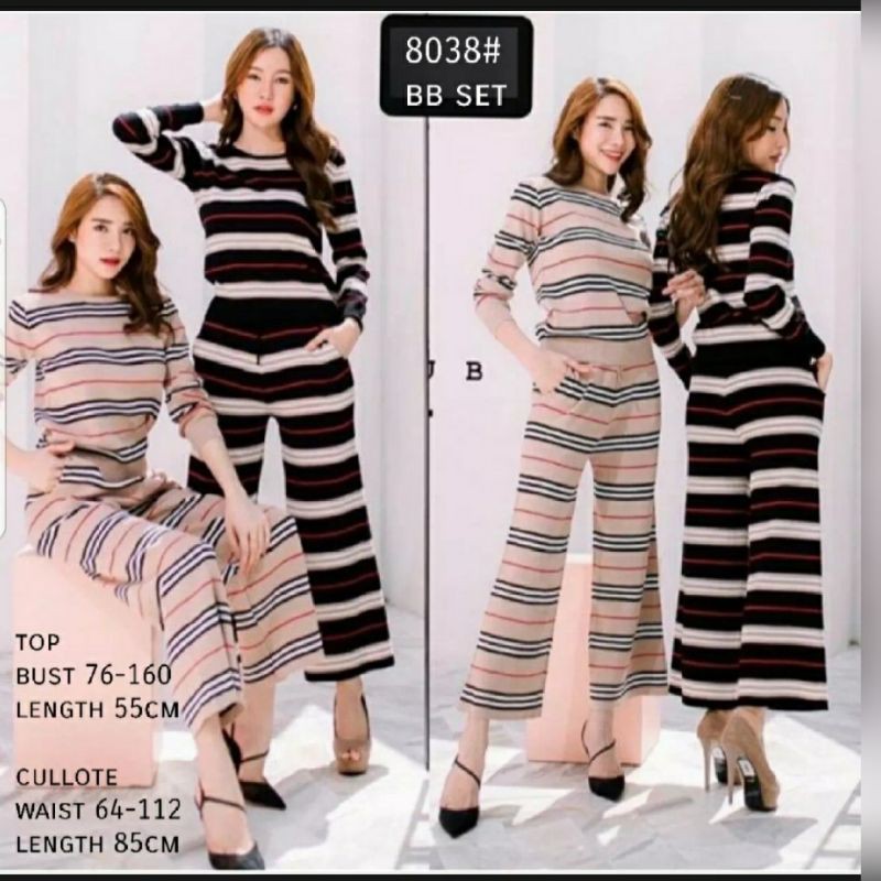 stelan wanita burberry set import bkk