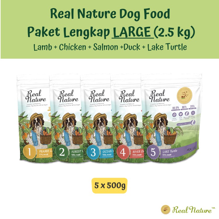

RealPower - Real Nature PAKET LENGKAP LARGE (2.5kg) | Makanan Anjing Dog Food Holistic Premium