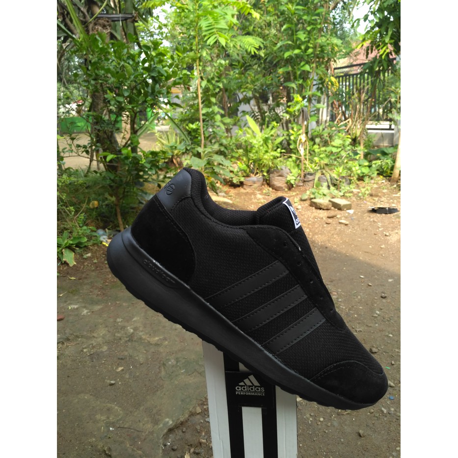 Sepatu Kets Sneakers Casual Adidas Pria Full Black Ukuran Besar Jumbo Size 43 - 49