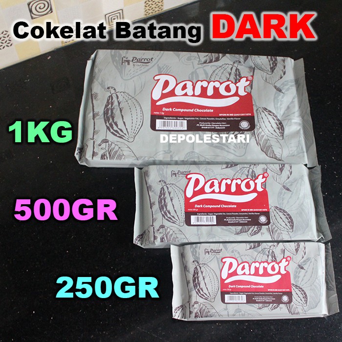 

Parrot Dark Compound 250gram - Cokelat Batang