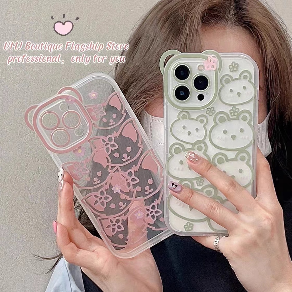 Soft Case Silikon TPU Transparan Motif Kelinci Untuk IPhone 12 13 Se 2020 6 6S 7 8 Plus X XS XR 11 Pro Max