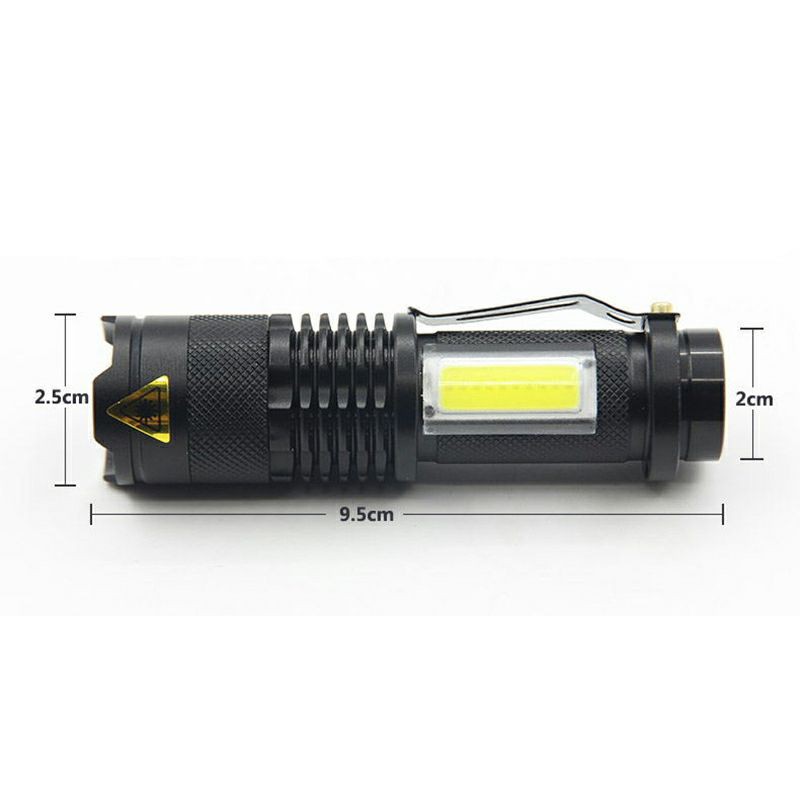 TaffLED Senter LED 3800 Lumens Waaterproof Pocketman COB Zoomable - P1 - Black