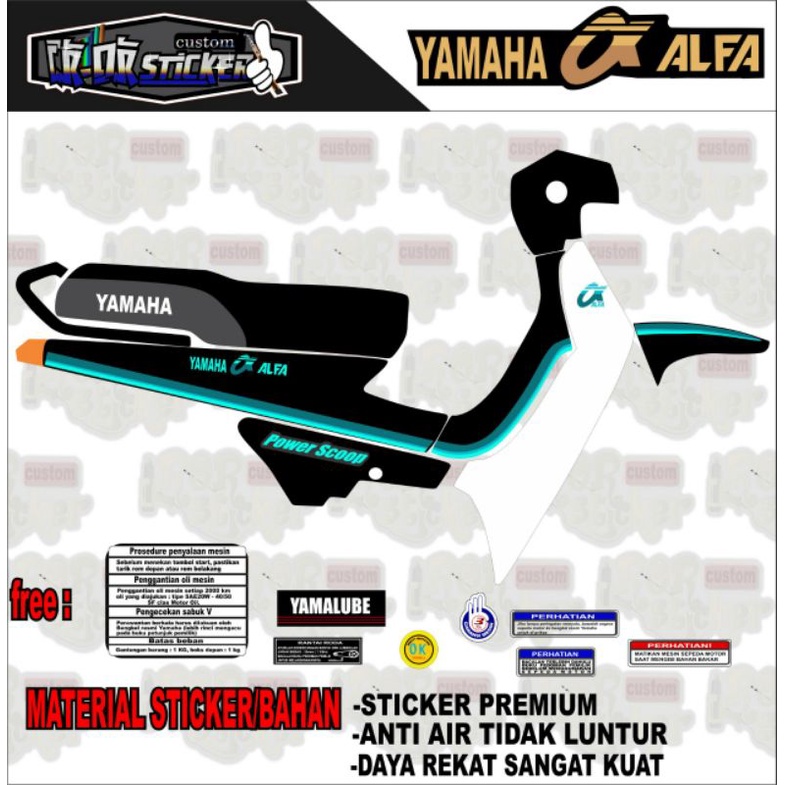 striping motor yamaha alfa. sticker yamaha alfa.
