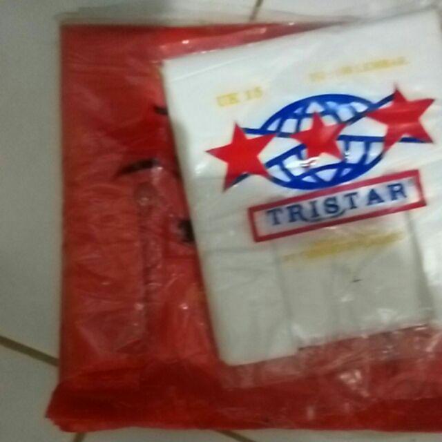 Kantong Keresek Plastik Tristar 15 Hitam Putih Merah 15x33cm High Quality