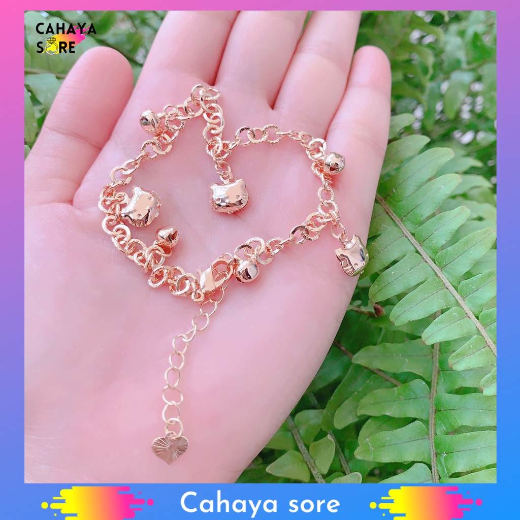 Gelang Xuping Gold Gelang Kaki Dewasa Rantai Love Warna Emas GK01