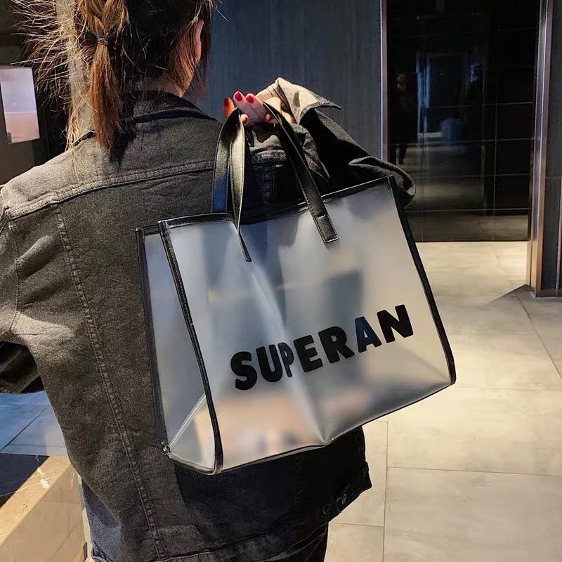 Gadisshop Superan Tas Tote Bag ToteBag Transparan Muat Banyak Tanpa Puch