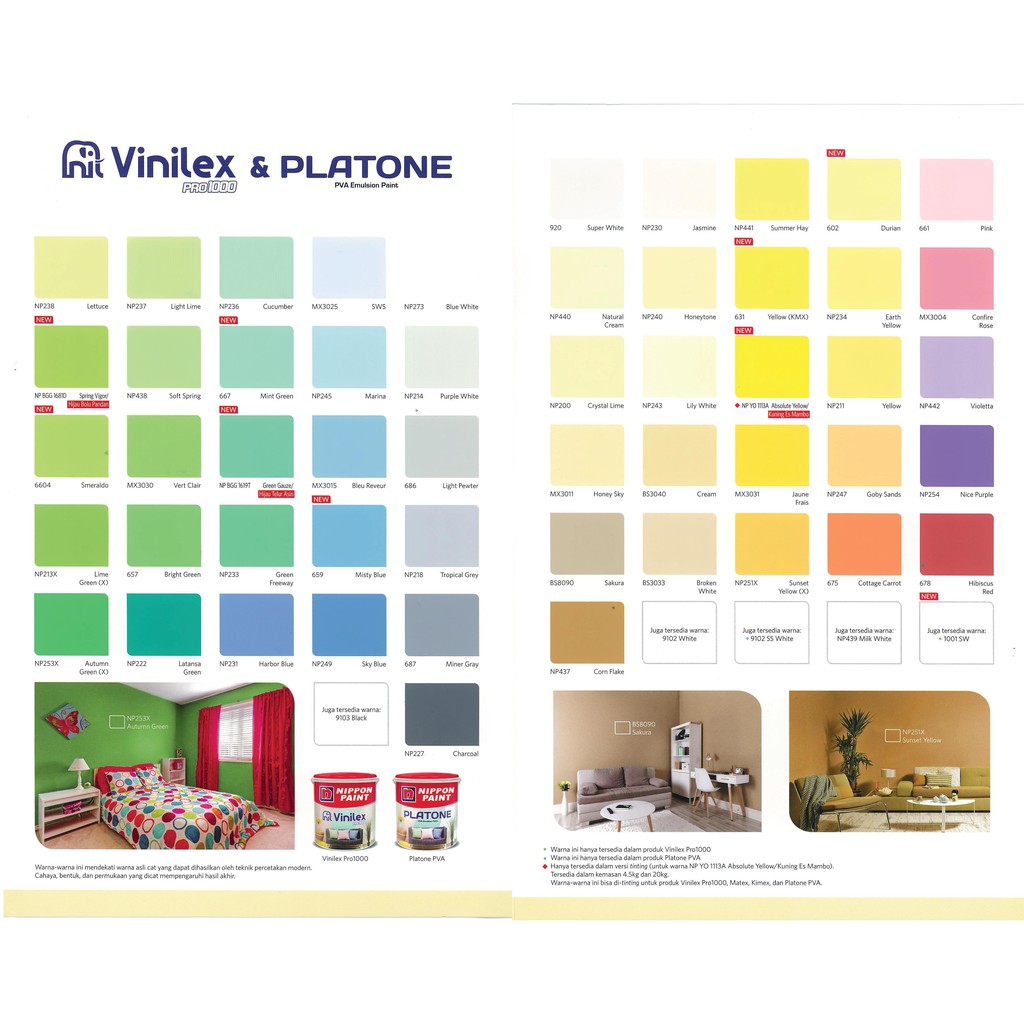 Jual Cat Tembok Vinilex Pro 1000 Galon Nippon Paint Cat Interior 4 5 Kg Indonesia Shopee Indonesia