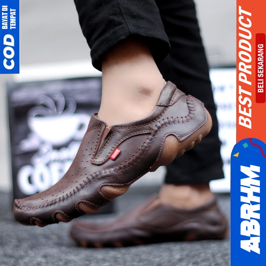 Sepatu Formal Pantofel Kulit Asli Kerja Pria ABRHM BESTRO