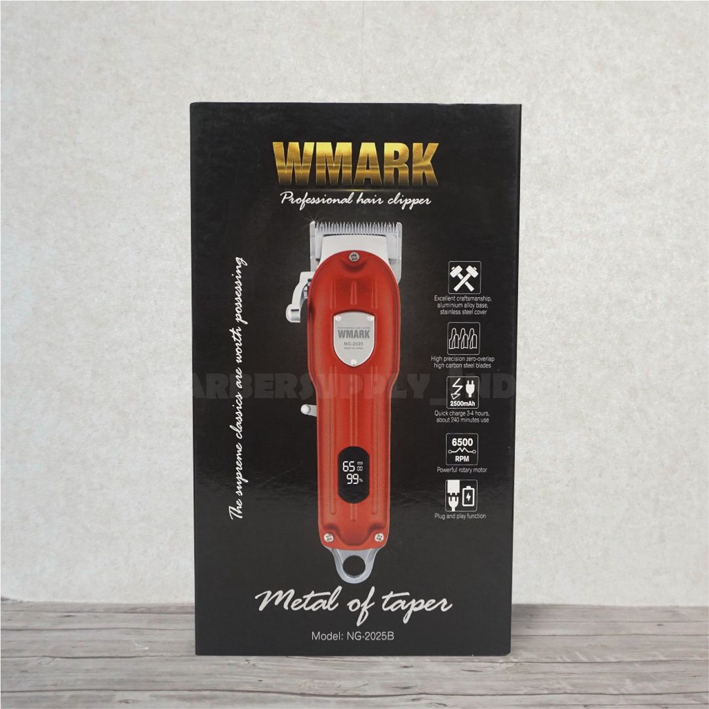 WMARK 2025B ORIGINAL CLIPPER CORDLESS MESIN ALAT CUKUR RAMBUT OR