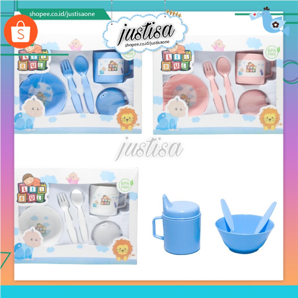 Promo !! TERBARU - FEEDING MAKAN BAYI PREMIUM  MERK LILBUL - Tempat Makan Bayi Nia Murah - Feeding Bayi Set