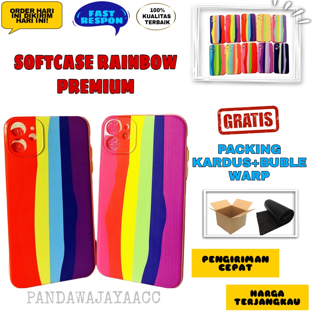 Case Hp Softcase Handphone Casing Soft Case Rainbow Pelangi IPhone 11 12 Pro Xs Max Karakter