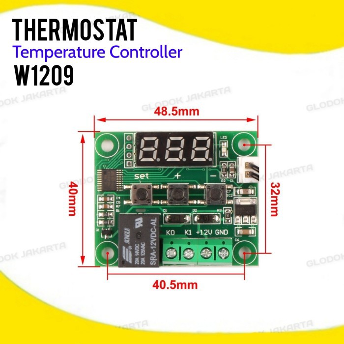 Thermostat Temperature Controller 12V DC Digital Termostat W1209