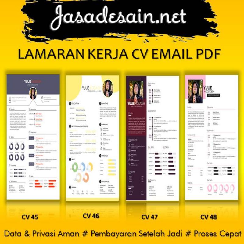 RESUME LAMARAN KERJA CV EMAIL PDF TIPE 12