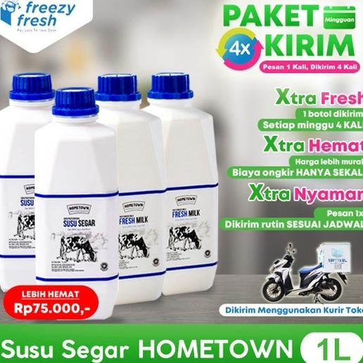 

[COD] Paket 4X Kirim - Susu Segar Hometown 1L [COD]