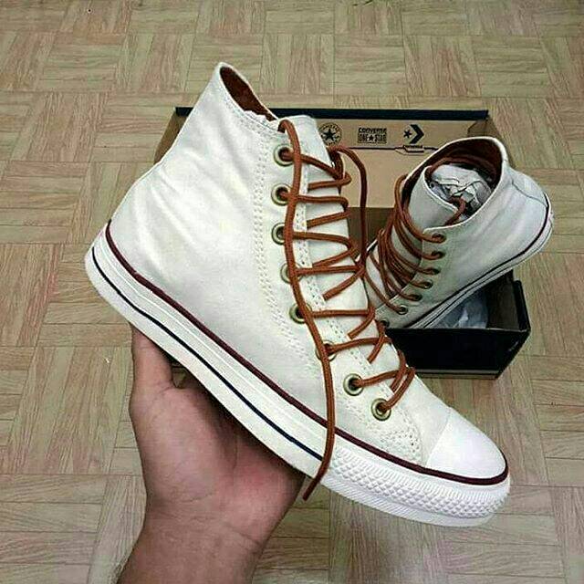 Sepatu Converse Premium Classic High Boots Tinggi White Putih Sneakers Kets Casual Kado Hadiah