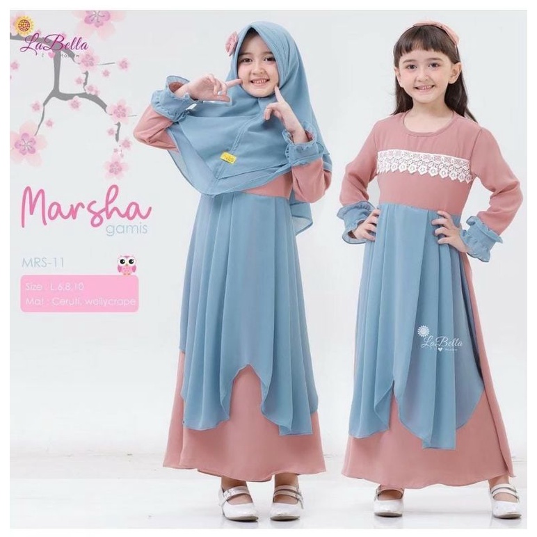 Gamis Marsha Syar'i Gamis Anak Tanggung Gamis Anak Usia 8-15tahun Gamis Ceruty BabyDoll