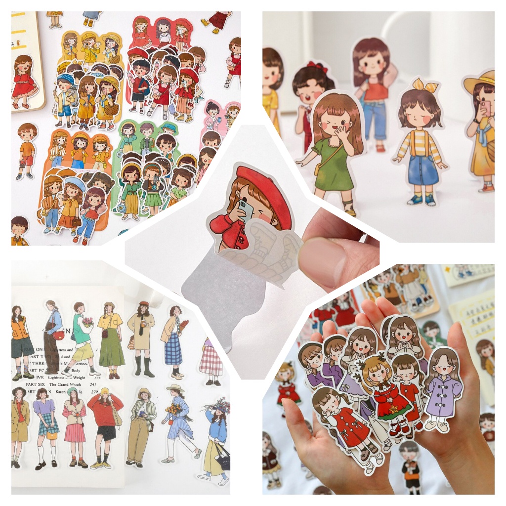 

[ 5pcs ] Stiker Tumblr Sticker Aesthetic Stiker Cute Chibi Kawaii