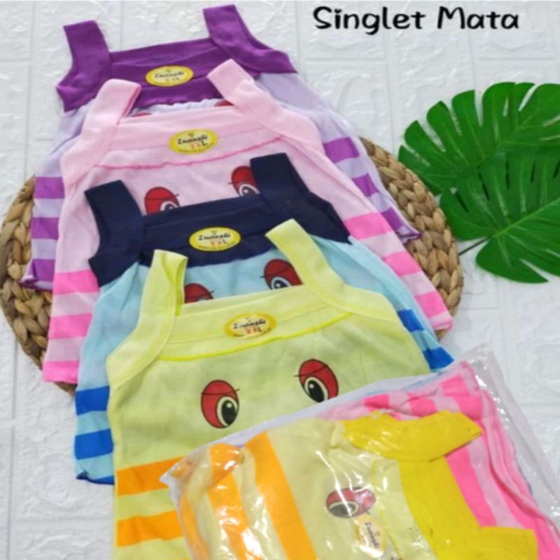 3pcs SINGLET ANAK CEWEK MATA KAOS DALAM ANAK WANITA MATA  BAHAN NYAMAN ADEM MENYERAP KERINGAT TIDAK PANAS