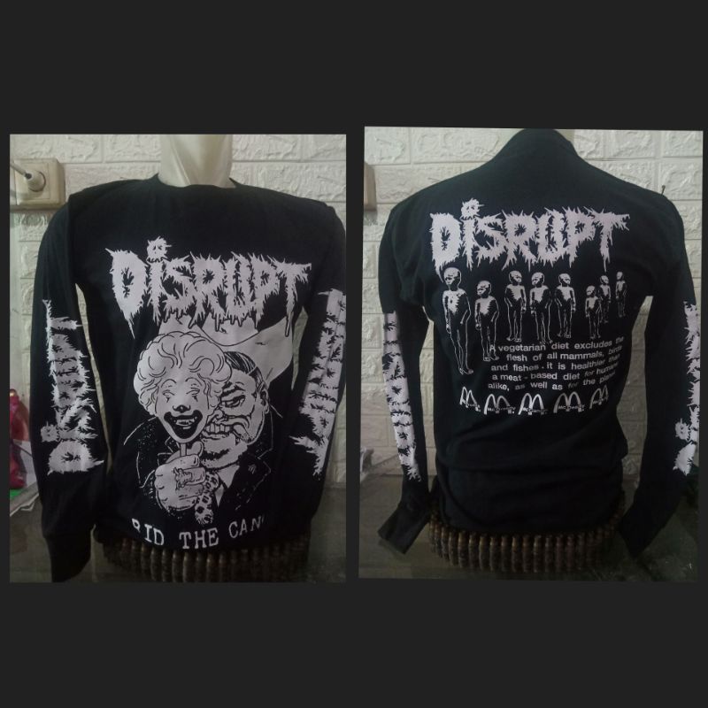 kaos punk /band/music Disrupt lengan panjang