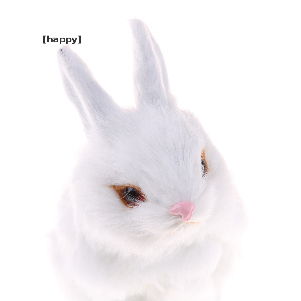 Mainan Simulasi Model Hewan Kelinci Bahan Bulu Imitasi Warna Putih Untuk Dekorasi
