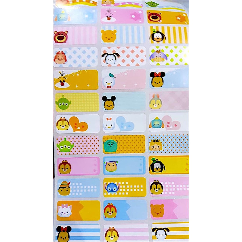 

label nama waterproof / stiker anti air Motif Adorable Tsumtsum