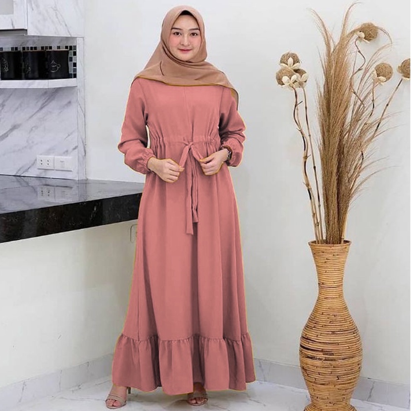 Gamis Polos Wanita syari busui wolfis rein seragam murah Terbaru Baju remaja Pesta modern Kekinian A