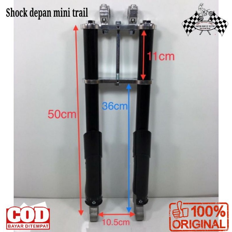 shock depan motor mini trail-upside down