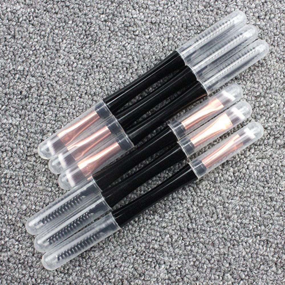 【COD Tangding】1 Pc Brush Makeup Kepala Ganda Untuk Alis Dan Bulu Mata