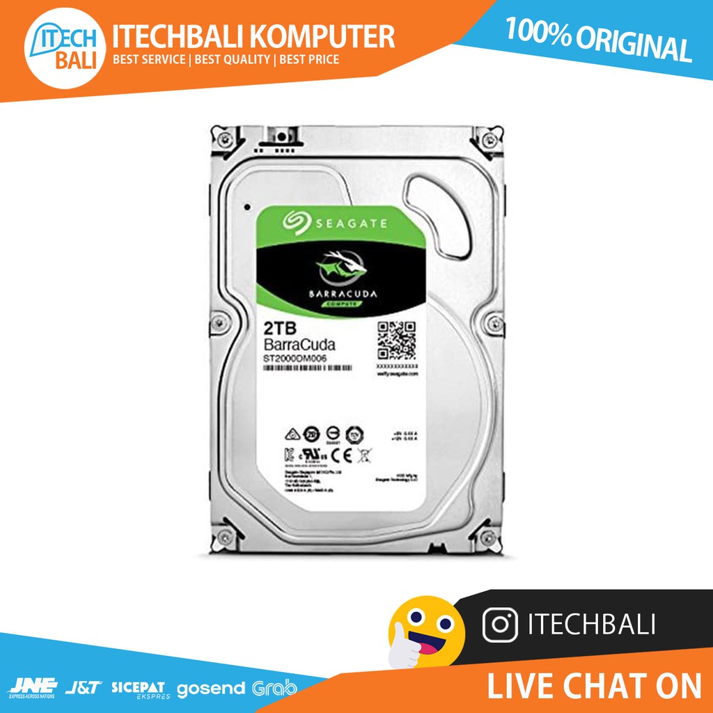 Harddisk Internal 3.5&quot; SEAGATE BarraCuda SATA 3 6.0Gb/s PC | ITECHBALI