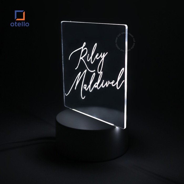 Custom Lampu Tidur Acrylic Night Lamp Square Name Lampu Meja Akrilik Dekorasi Aesthetic Korea Cantik