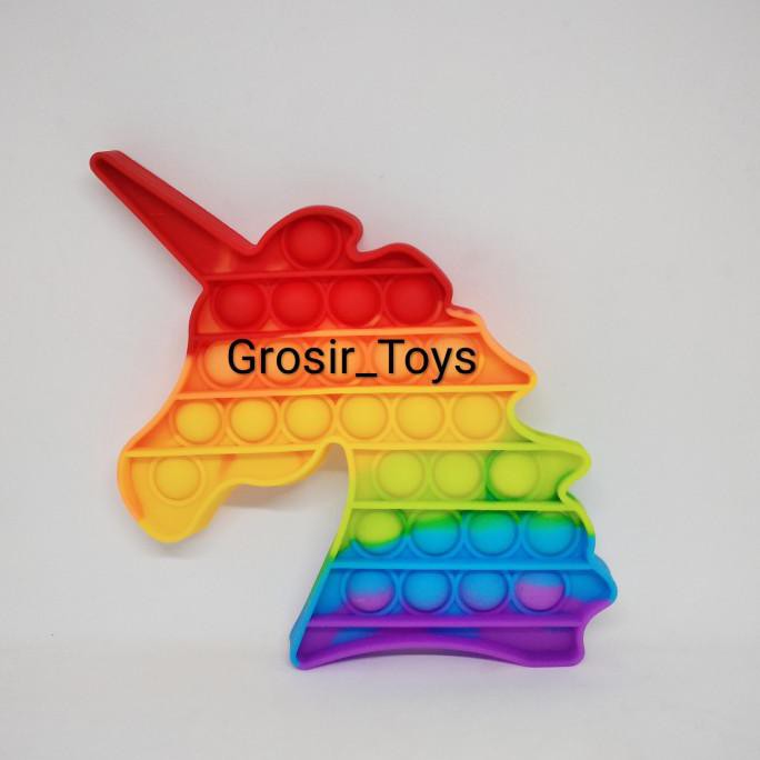 Paling Dicari] Pop-It Mainan Anak Fidget Toy / Pop-It Fidget Toy "Unicorn-Multicolor"