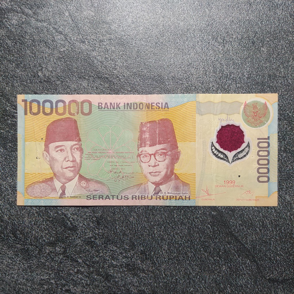 Uang Kuno Polymer Rp 100000 Tahun 1999