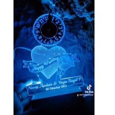Lampu Hias Akrilik Custom / Lampu Tidur Akrilik Custom dengan jam | Kado Unik