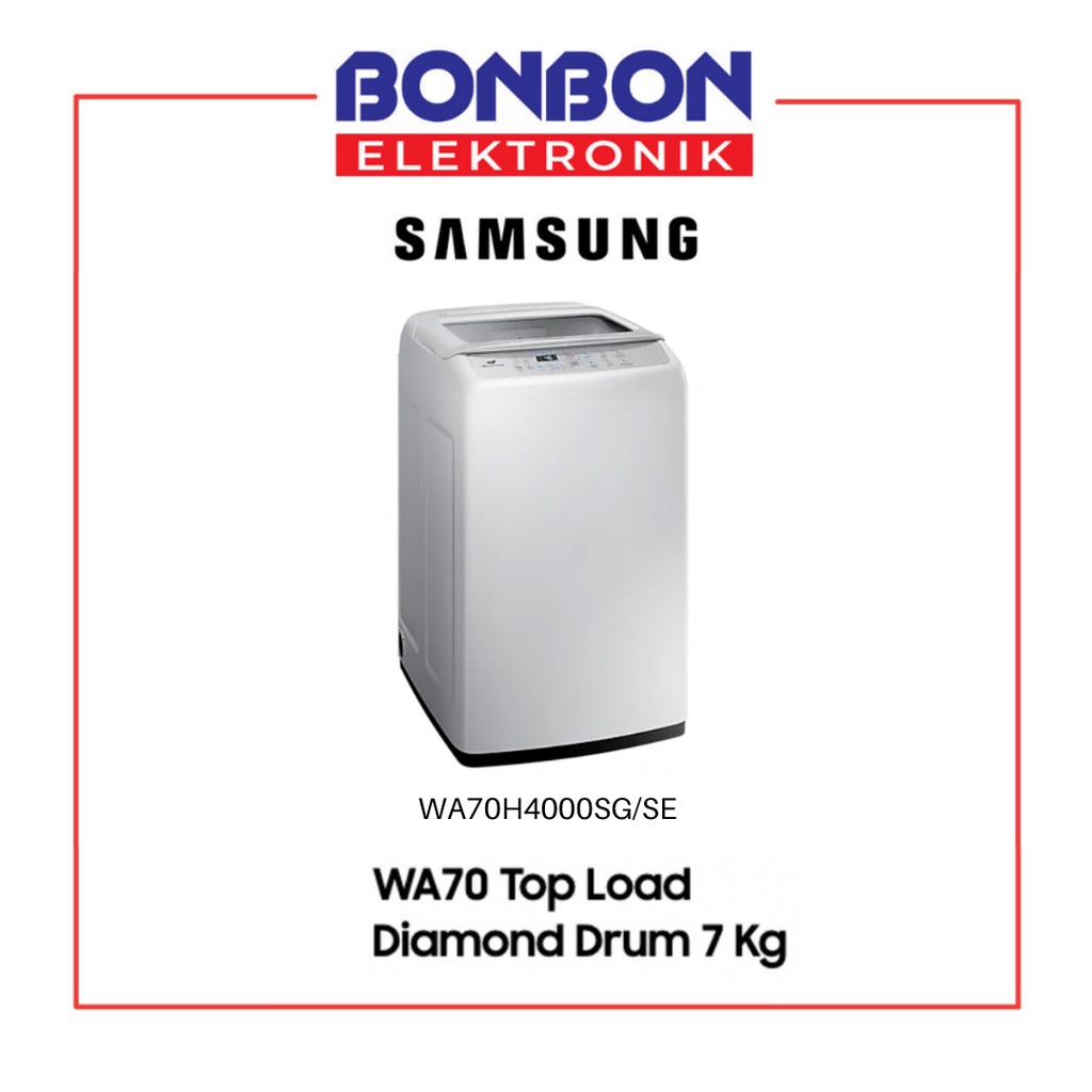 Samsung Mesin Cuci 1 Tabung 7KG WA70H4000SG / WA-70H4000-SG / WA70H4000