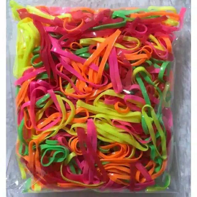 LUCKY FASHION Karet jepang warna warni  1bungkus isi 300pcs (PEMBELIAN 20PCS FREE 1 KARET JEPANG)