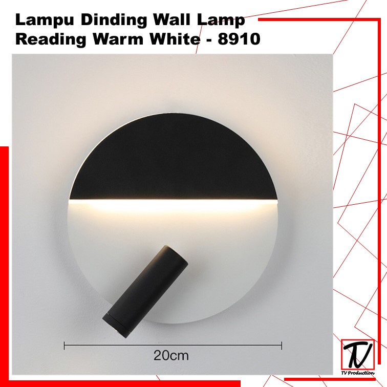 Lampu Dinding Wall Lamp Reading Warm White - Black