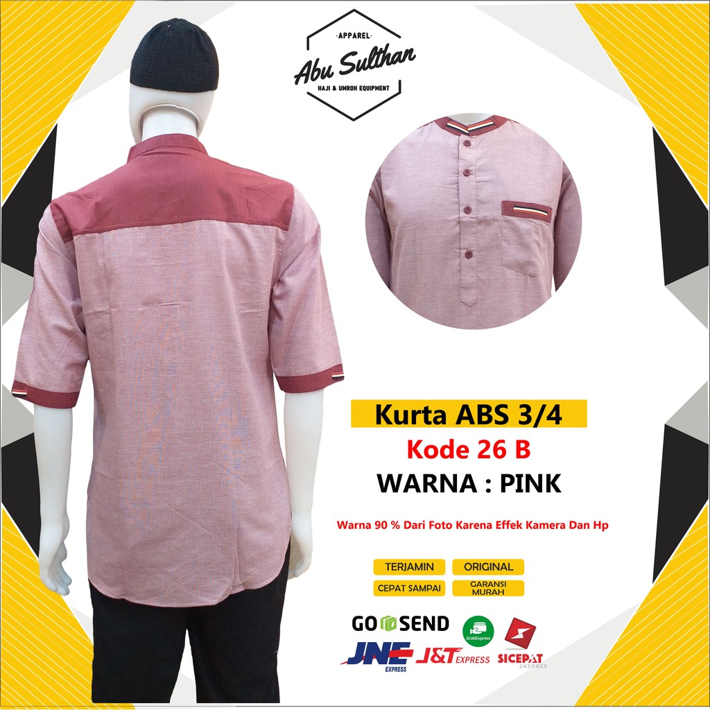 BAJU KURTA ABU SULTHAN / LENGAN 3/4 / ATASAN MUSLIM