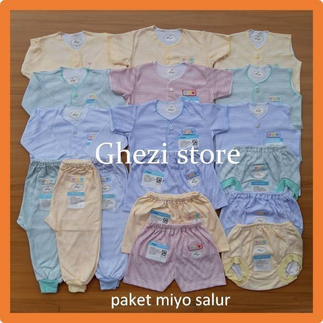 PAKET BAJU LIBBY POLOS SNI & MIYO SALUR BAJU BAYI BARU LAHIR NEWBORN PANJANG PENDEK KUTUNG