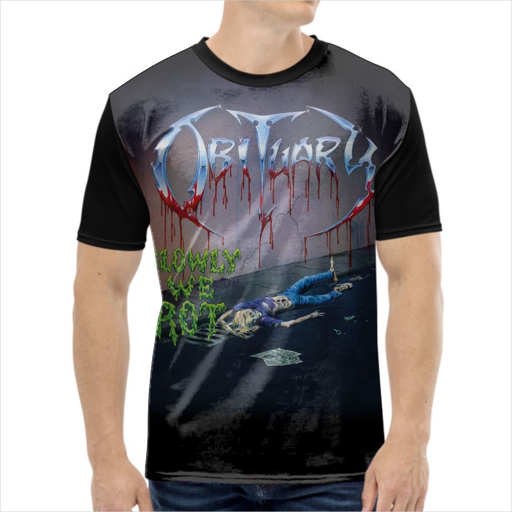 Kaos Music Pria Obituary Slowly We ROT - SHOPLAB88