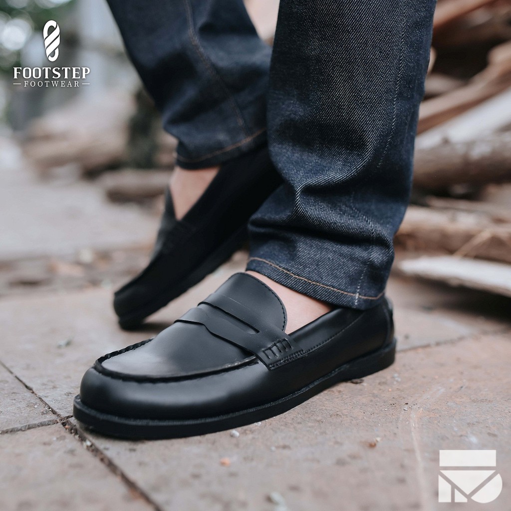 Sepatu Casual Klasik Pantofel Pria Cowok Men Slip On Footwear | Arbeiten 0.1 Black | FORIND x FSTP