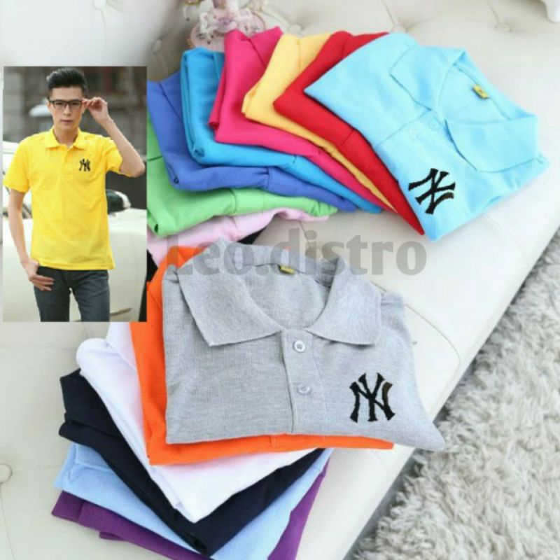 Kaos Wangki Pria NY Atasan Pria Kaos Polo Pria Baju Kerah Pria Cotton Combed