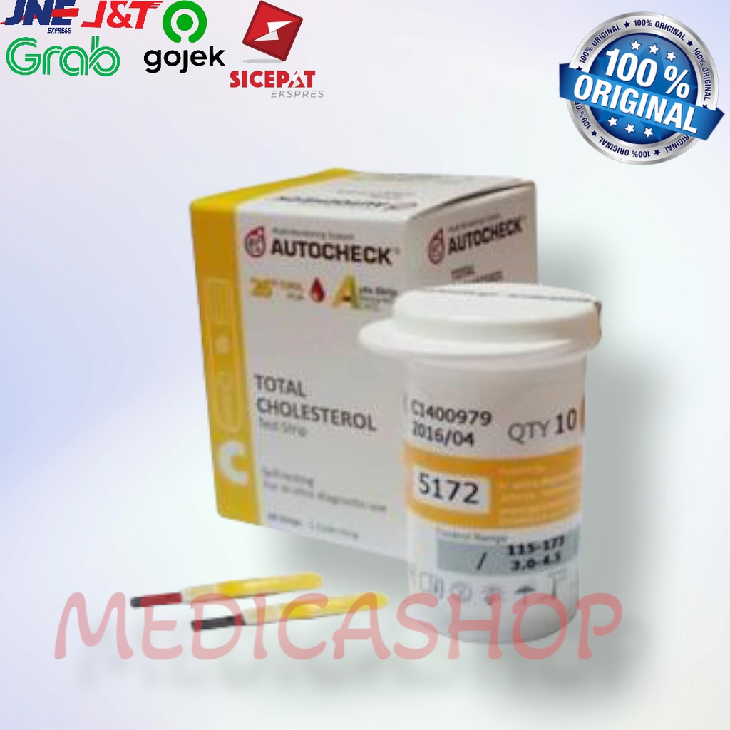 Strip Autocheck Cholesterol Kolesterol isi 10