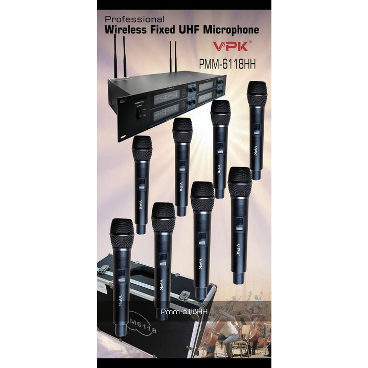 Mic Wireless VPK PMM 6118 PMM6118 PMM-6118 Mic Wireless 8 Mic