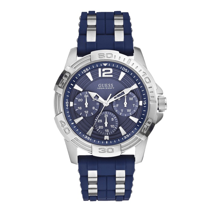 GUESS W0366G2 Oasis - Jam Tangan Pria - Biru - Silver