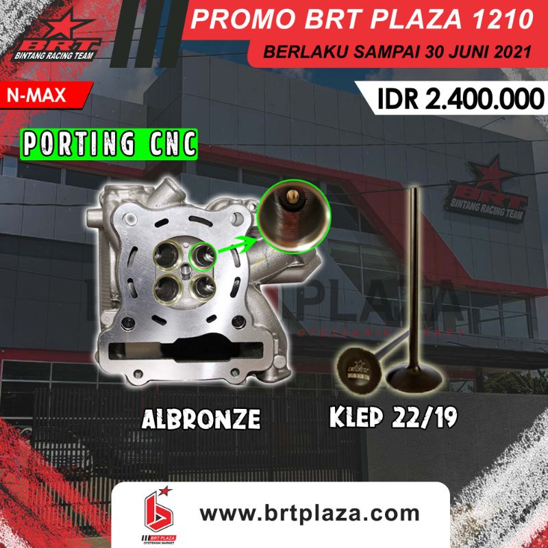 HEAD NMAX DAN AEROX BRT KLEP 2219 FREE PORTING CNC